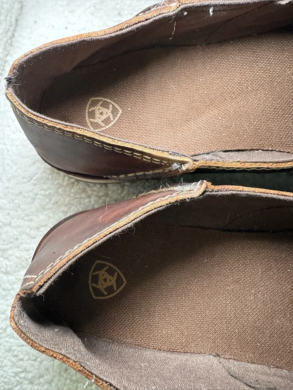 Ariat Cruiser Brown Leather Camo American Flag Slip On Loafers Comfortable 9.5